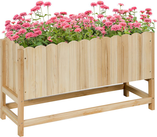 Outsunny Planter Box Wooden Beige 86x30x50cm.