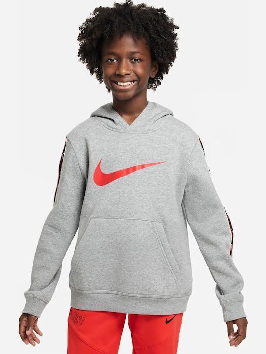 Kids Sweatshirt with Hood and Pockets Gray Sportswear