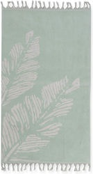 Nef-Nef Leaf Life Πετσέτα Θαλάσσης με Κρόσσια Γαλάζια 160x80εκ.