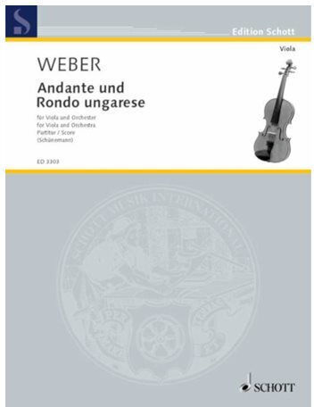 Schott Sohne Weber Andante Rondo Ungarese Sheet Music for Piano / Viola