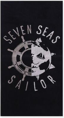 Nef-Nef Seven Seas Beach Towel Cotton Black 160x80cm.