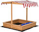 Outsunny Sandkasten Sandpit 107.5x107.5x110cm. für 3+ Jahre alt Jahre Gelb