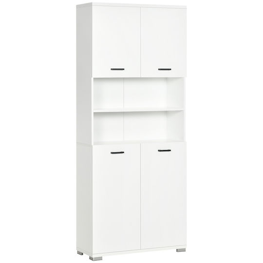 Kleankin Cabinet de baie L80xA33.5xÎ190cm Alb
