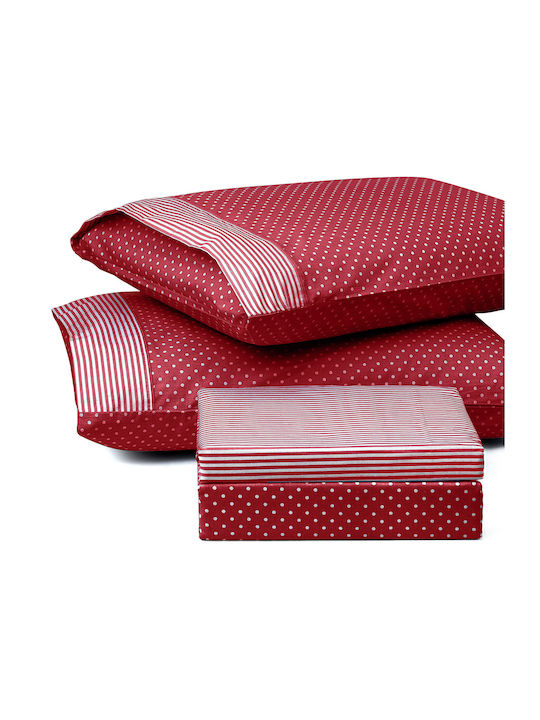 Beauty Home Sheet Sets Single with Elastic 100x200+25cm. Joy Red 3pcs