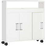 Kleankin Cabinet de baie L70xA20xÎ71cm Alb