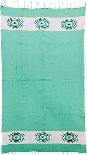 Summertiempo Pestemal 42-2253 Turquoise Pareo with Fringes 180x90cm