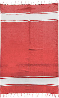 Summertiempo Intense Beach Towel Pareo Red with Fringes 180x90cm.