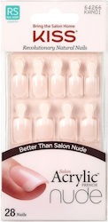 Kiss Salon Acrylic Nude Breathtaking French False Nail Square Tip Multicolour 28pcs KAN01