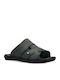 Leder Herrensandalen in Schwarz Farbe
