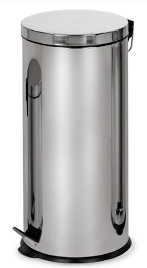 Ram Waste Bin Waste made of Stainless Steel with Pedal Silver 30lt 1pcs