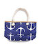Comfort Stoff Strandtasche mit Muster Verankerung Blau
