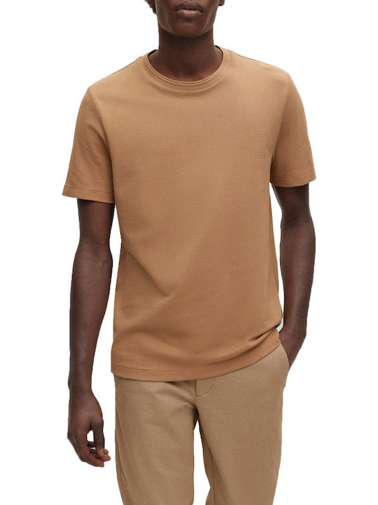 Boss Tiburt Herrenblusen Kurzarm T-Shirts Beige
