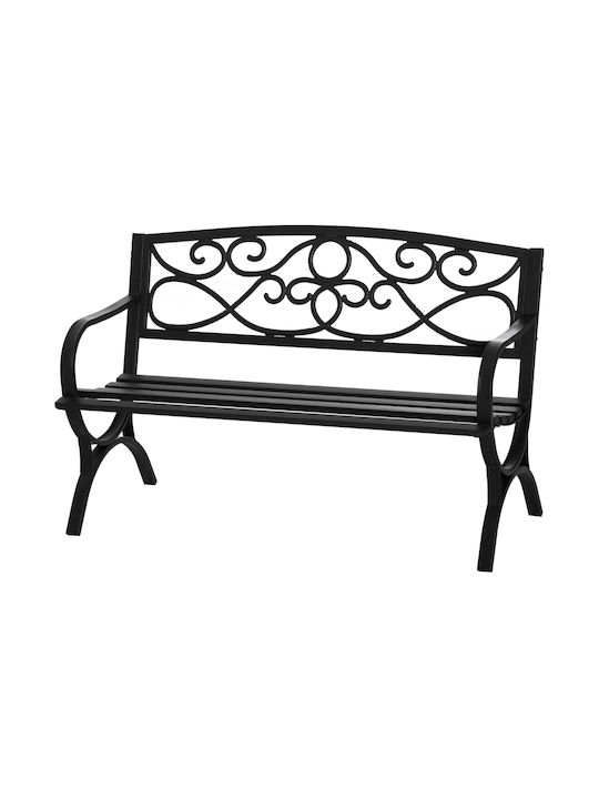 Bancă Exterior Metalic Negru 128x58.5x85cm