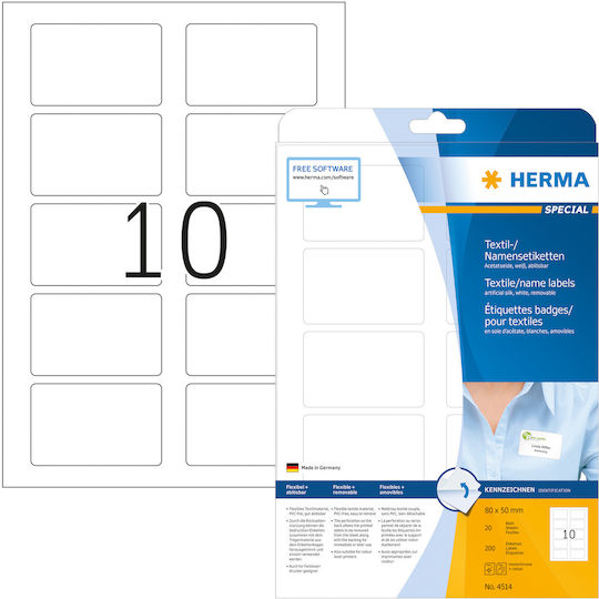 Herma Αυτοκόλλητες Ετικέτες Α4 Ορθογώνιες 80x50mm
