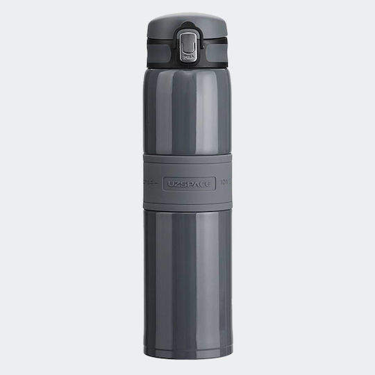 Uzspace Bottle Thermos Stainless Steel 480ml Gray with Mouthpiece