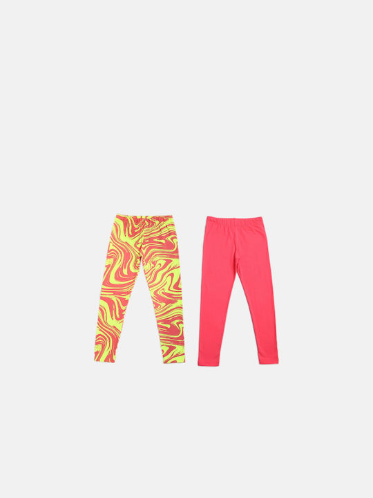 Joyce Set of Kids Long Leggings Fuchsia