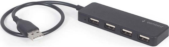 Gembird USB-Hub 4 Anschlüsse USB 2.0 mit Anschluss an einen Computer USB-A