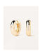 P D Paola Earrings Hoops made of Silver Gold Plated with Stones