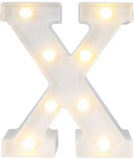 Διακοσμητικό Φωτιστικό "X" LED Θερμό Λευκό Γράμμα 22x17.5εκ.