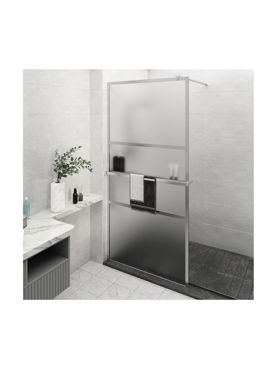 vidaXL Shower Screen for Shower 115x195cm Chrome