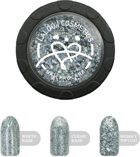Laloo Cosmetics No.5 Glitzer für Nägel in Silber Farbe 1Stück