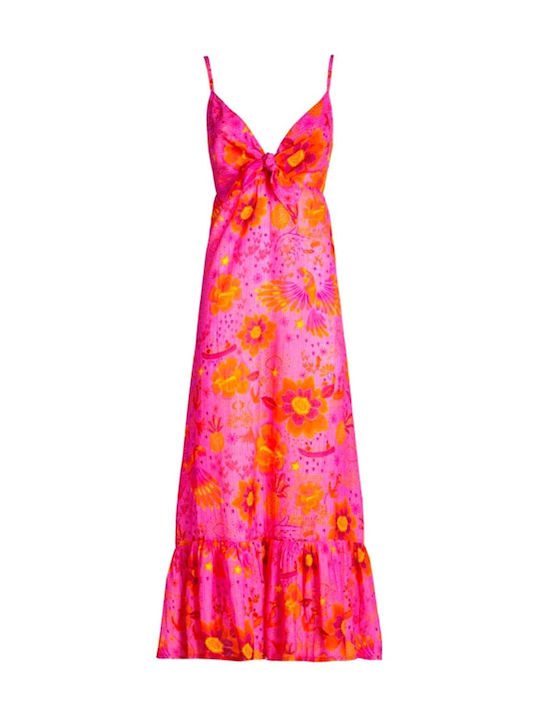 Φορεμα Long Empire Dress Apache Print PC175A-028 pink