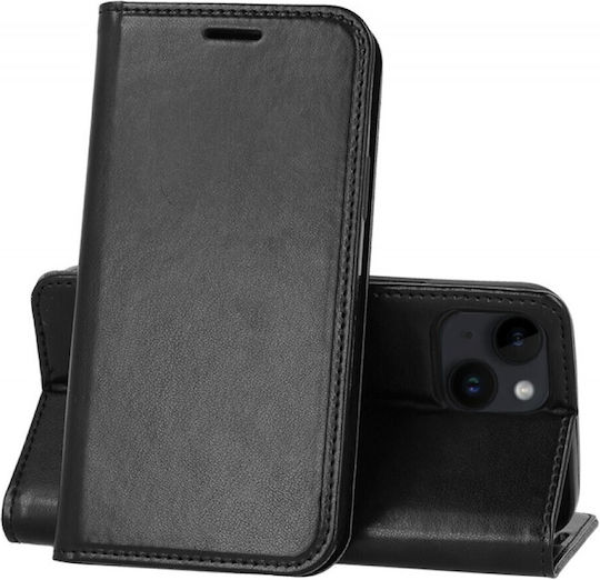 Powertech Magnet Elite Book Synthetic Leather Black (iPhone 14 Plus)