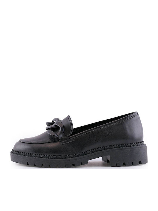 Stefania Γυναικεία Loafers σε Μαύρο Χρώμα
