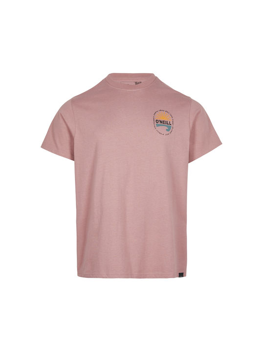 O'neill Ανδρικό T-shirt Ροζ με Στάμπα