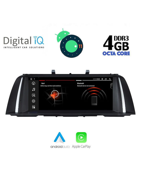 Digital IQ Car Audio System for BMW Series 5 S.5 (F10-F11) 2011-2013 (Bluetooth/USB/AUX/WiFi/GPS/Apple-Carplay/CD) with Touch Screen 10.25"