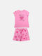 Joyce Set Top & Bottom Kids Summer Pyjamas Pink