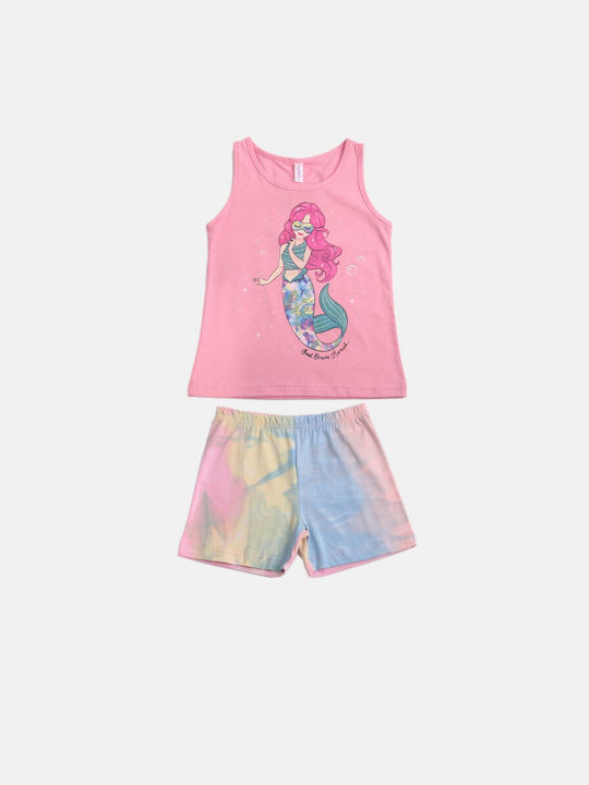 Joyce Set Top & Bottom Kids Summer Pyjamas Pink