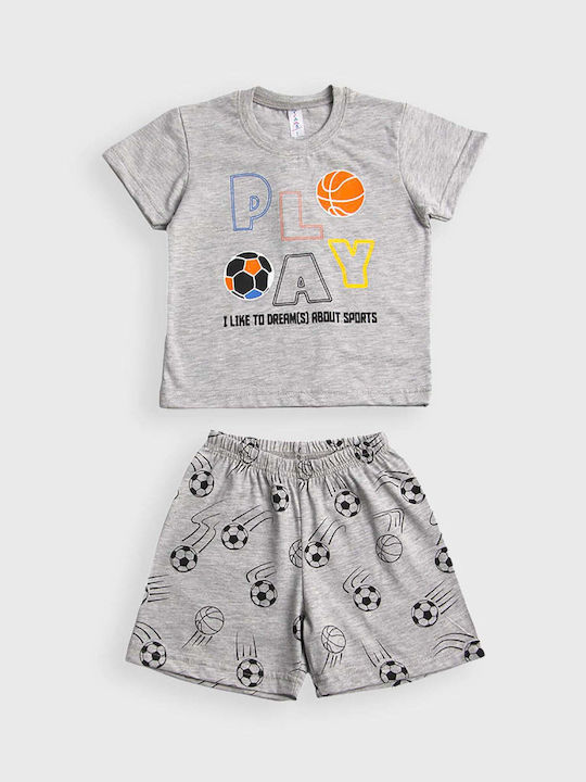 Joyce Set Top & Bottom Kids Summer Pyjamas Gray