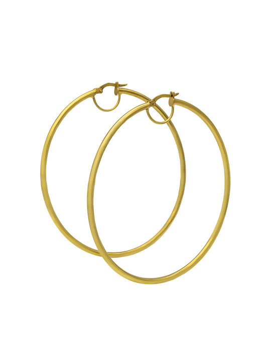 Earrings Gold hoops 14K (ΣKO01833)