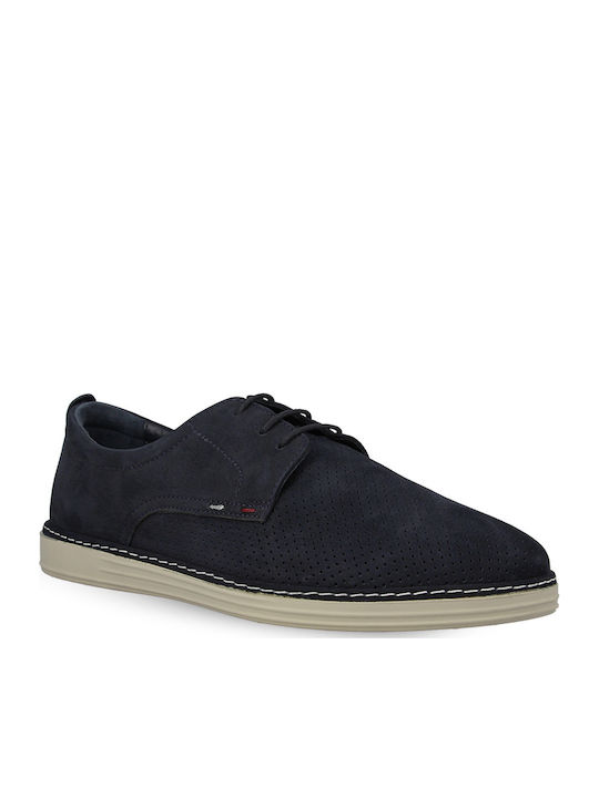 Parex Men's Leather Casual Shoes Blue
