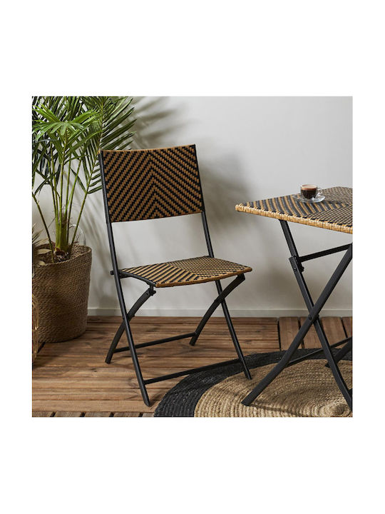 Outdoor Chair Metallic Black 45x55x82cm