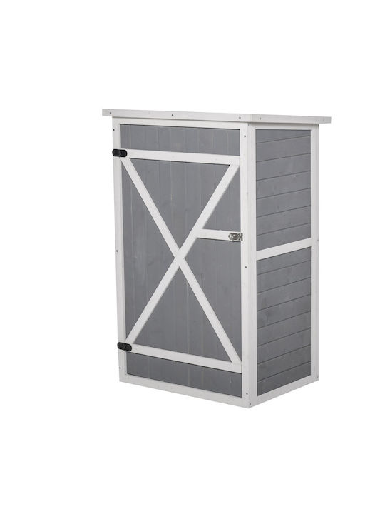 Wooden Garden Warehouse with Single-Leaf Door Gray L0.75xW0.56xH1.15cm