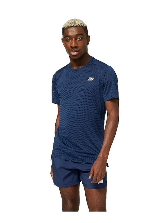 New Balance Accelerate Men's Short Sleeve T-shirt Navy Blue