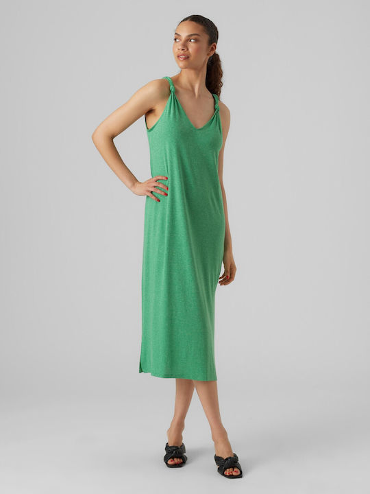 Vero Moda 10281932 Καλοκαιρινό Midi Φόρεμα Πράσινο