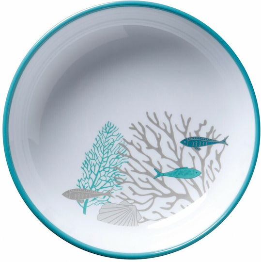 Marine Business Coastal Marine Plate Soup made of Melamine Multicolour with Diameter 18cm 6pcs