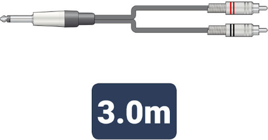 Citronic M6J-2R300 Kabel 6,3mm Stecker - 6,3mm Stecker 3m (190.239UK)