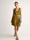 Summer Mini Shirt Dress Dress Khaki