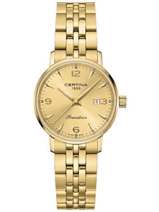 Certina DS Womens Watch 28mm Battery with Gold Stainless Steel Bracelet