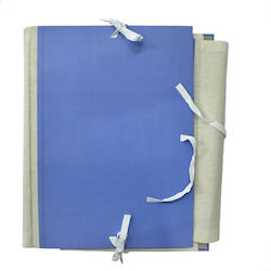 Uni Pap Folder with Ribbon for Paper A4 Blue