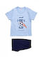 Comfort Set Top & Bottom Kids Summer Pyjamas Light Blue