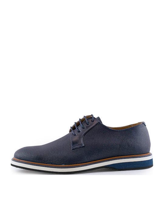 0014 Men's Leather Casual Shoes Blue