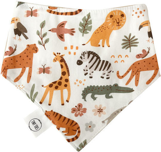 Tiny Toes Safari Bandana from 100% Cotton with Button White
