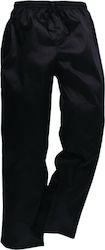 Palatex Pantaloni de Bucătar Monocrom Negru cu Elastic în Talie Palatex Pantaloni de Bucătar Monocrom Negru cu Elastic în Talie