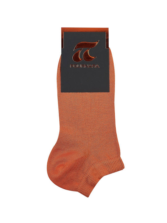 Pournara Damen Einfarbige Socken Orange 1Pack