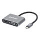 Manhattan USB-C Docking Station με HDMI 4K PD και σύνδεση 2 Οθονών Γκρι (130691)